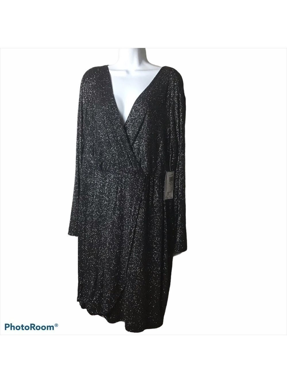 𝅺bee Darlin Plus Size Black & Silver Sparkle Dress - Picture 2 of 6